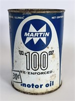 Vintage Martin "100" Motor Oil 1 Quart Can