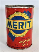 Vintage Merit Motor Oil 1 Quart Can