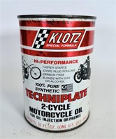 Vintage Klotz 2 Cycle Motorcycle Oil Can - 1 Quart