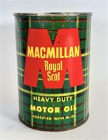 Vintage Macmillan Royal Scot Motor Oil Can No Top