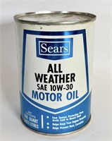 FULL NOS Sears All Weather Motor Oil Can
