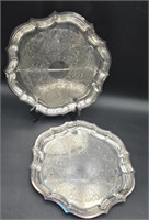 (2) Vintage Serving Trays 6371C Chippendale