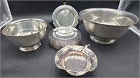 Revere/WMA Rogers Pewter Bowls and Plates