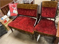 Antique chair & loveseat