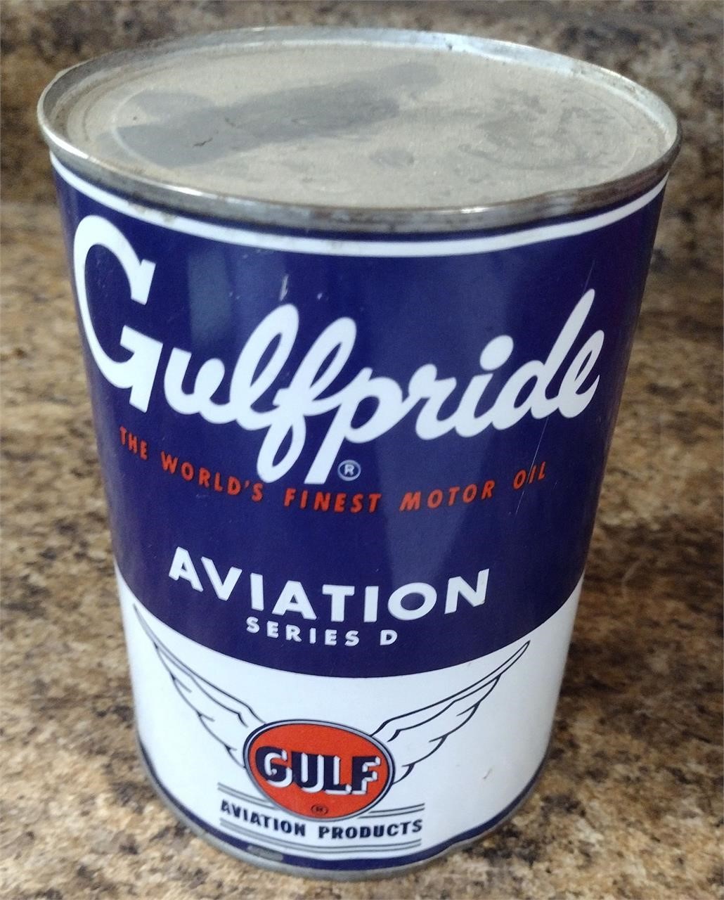 1940s GulfPride Aviation 40 Series D Oil Can (5)