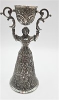 Antique Figural Wedding Goblet German Silver