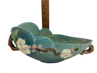 Roseville Ceramic Blue Apple Blossom Dish marked