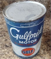 1920s GulfPride Motor OIl 10 Weigt Oil Can (2)