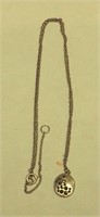 Sterling & Rhinestone Pendant & 18" Necklace