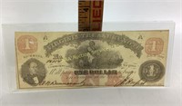 1862 $1 Virginia Treasury Note Confederate Currenc