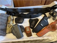 Gun holsters , speedloader in belt pouch  straps