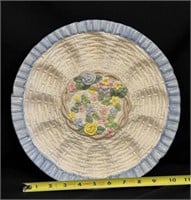 Ceramic Wicker Flower Basket Design Egg Platter