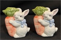 Easter Bunny & Carrot Salt & Pepper Shakers Set