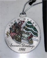 John Deere 1998 Pewter Christmas Ornament 2"