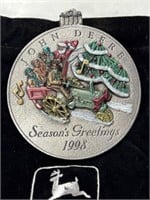 John Deere 1998 Pewter Christmas Ornament 2"