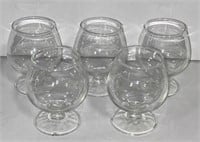 Brandy Snifter Set of 5 Clear Glass - Unmarked