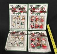 Miniature Santa & Snowman Ornaments
