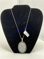 Rainbow moonstone pendant necklace with chain Germ
