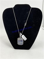 Sodalite pendant necklace with chain German silver