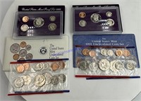 4 US mint & proof sets 1991,1992