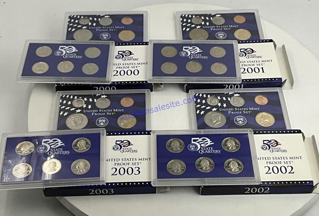 4 US proof sets 2000,01,02,2003