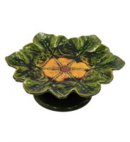 Antique Bretby Majolica Footed Bowl  With Old Rest