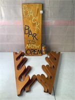 Wooden Sign & Gun Racks