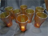 Indiana Carnival Glass / 8 Glasses / Grape Harvest