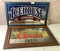 Icehouse & Coors Mirrored Signs