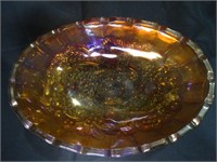 Carnival Glass 3 Footed Fruit Bowl