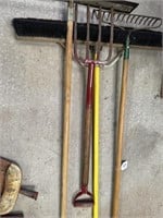Shop Broom, Pitch Fork, & Rake