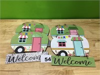 Wooden welcome signs lot of 4