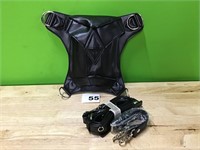 Black leather shield bag
