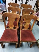Lot Of 6 solid Oak T Back Dining Chairs