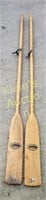 Vtg 2 Feather Brand Solid Wood Paddles 6.0