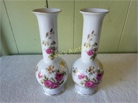 Porcelain Vases Lot Of 2 Hand Painted japan