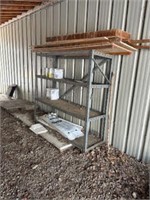 4 tier metal shelf, with wooden