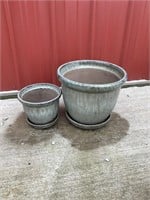 Two Grey Stoneware Pots PU ONLY