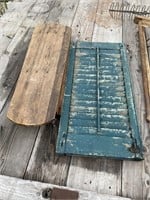 33 Inch Green Shutter & Wood Child's Ironing Board