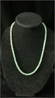 22" Light Green Jade Bead Necklace