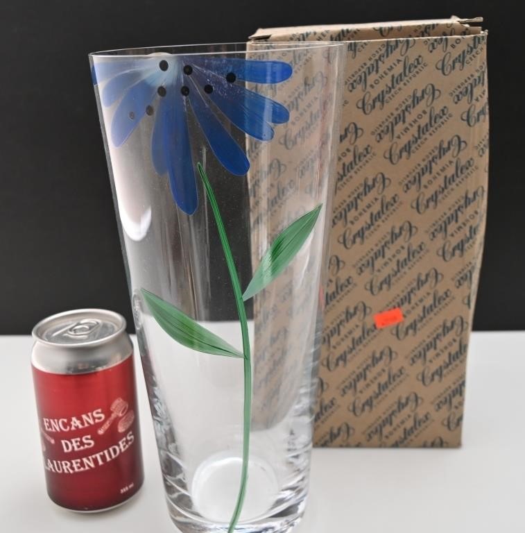 Vase en cristal de bohème avec boîte d'origine