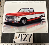 72 Chevy C10 Metal Advertising Sign
