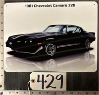 81 Chevy Camaro Metal Advertising Sign