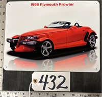 99 Plymouth Prowler Metal Advertising Sign