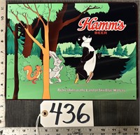 Hamm's Beer Metal Advertising Sign