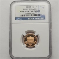 NGC 2013 S 1C EARLY RELEASE PF 69 ULTRA CAMEO