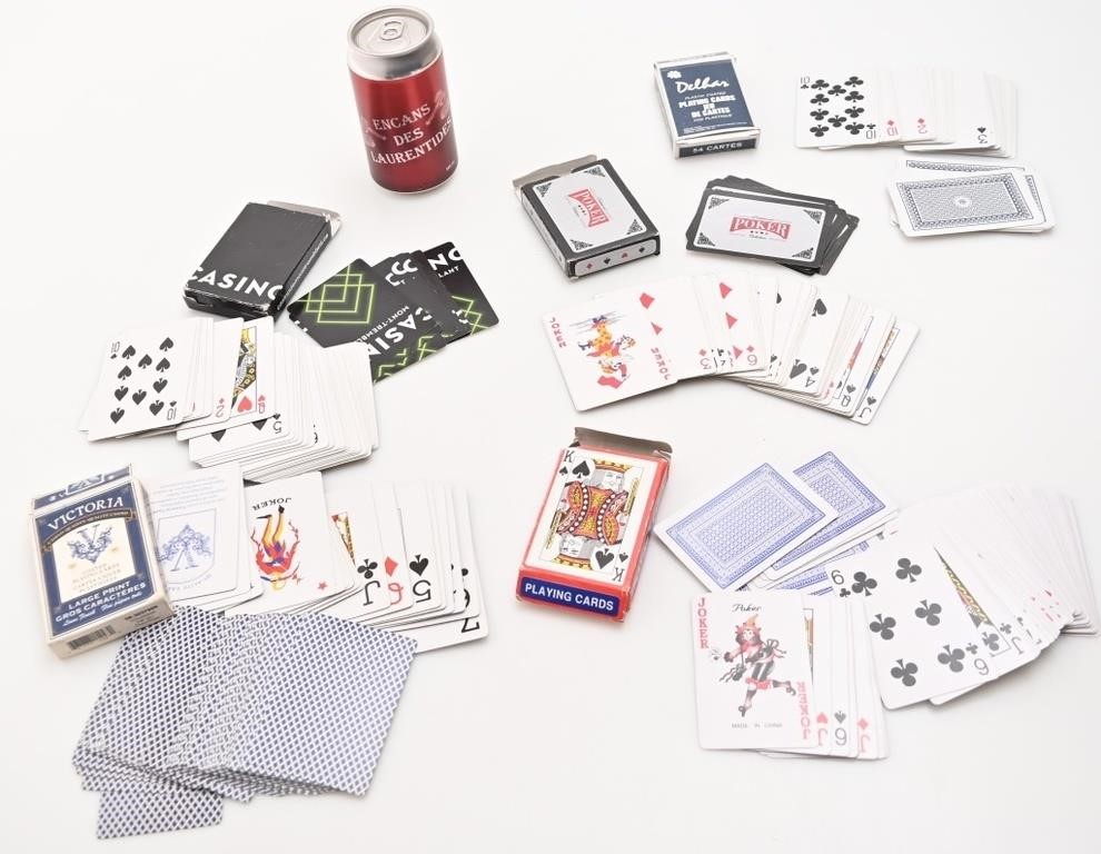 5 jeux de cartes, complets