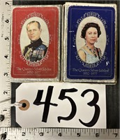 2 Deck Vintage Playing Cards Queens Silver Jubilee