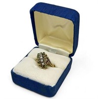 10K Gold Diamond & Emerald Ring.