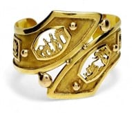 18K Gold Peru Cuff Bracelet - 45.8 Grams.